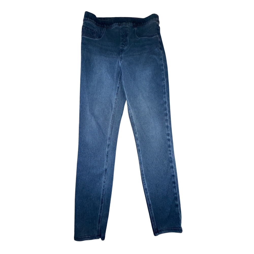 Spanx Pull On Ankle Skinny Jeans High Rise Hem Size medium